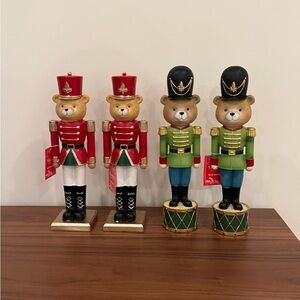 Set of Four Bear Nutcracker Figurines Ralph Lauren Christmas